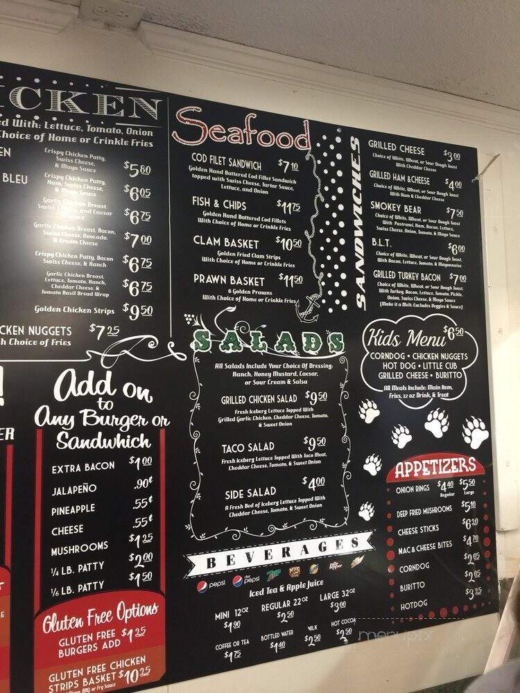 Grizzly Den - Hoquiam, WA menu_pic