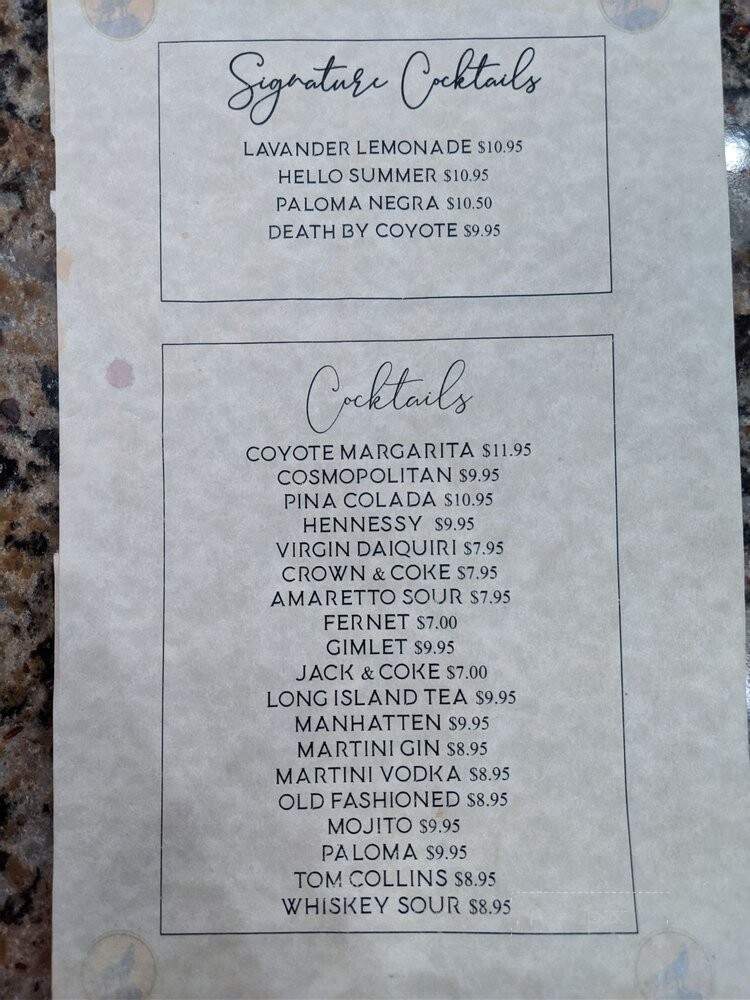 Saint Coyote - Anchorage, AK menu_pic