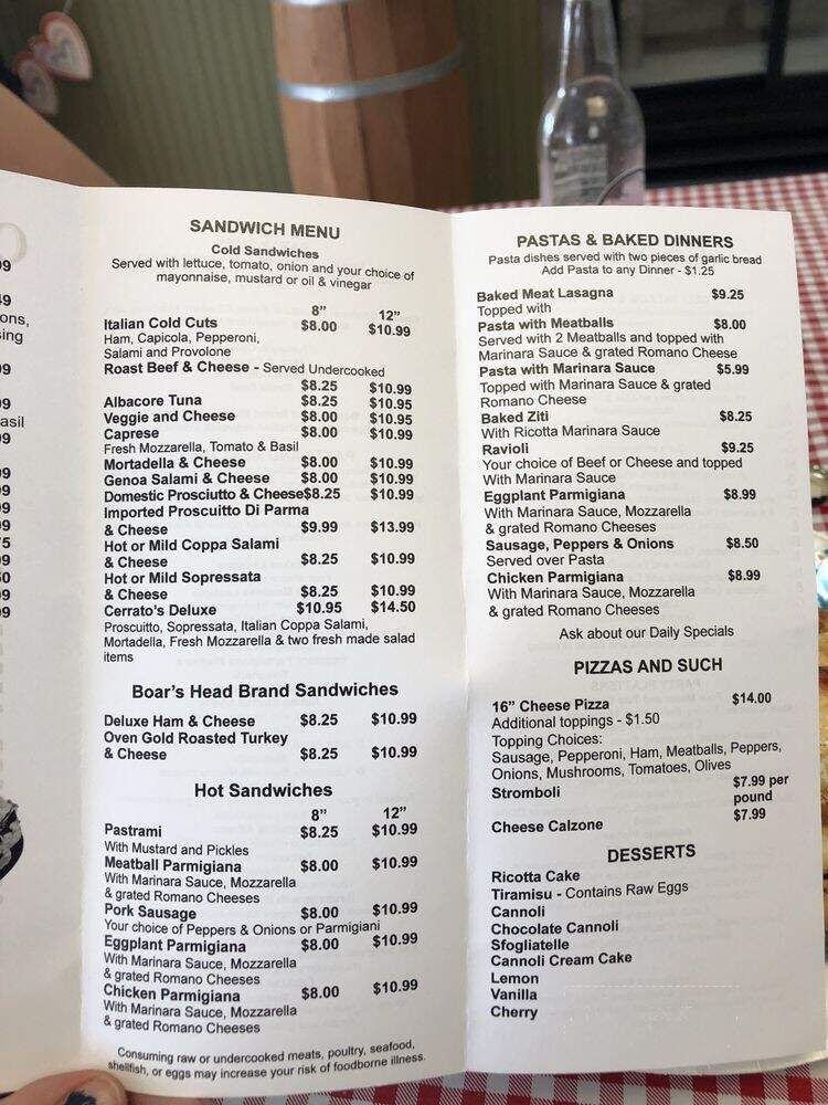 Cerrato's Italian Market Deli - Melbourne, FL menu_pic