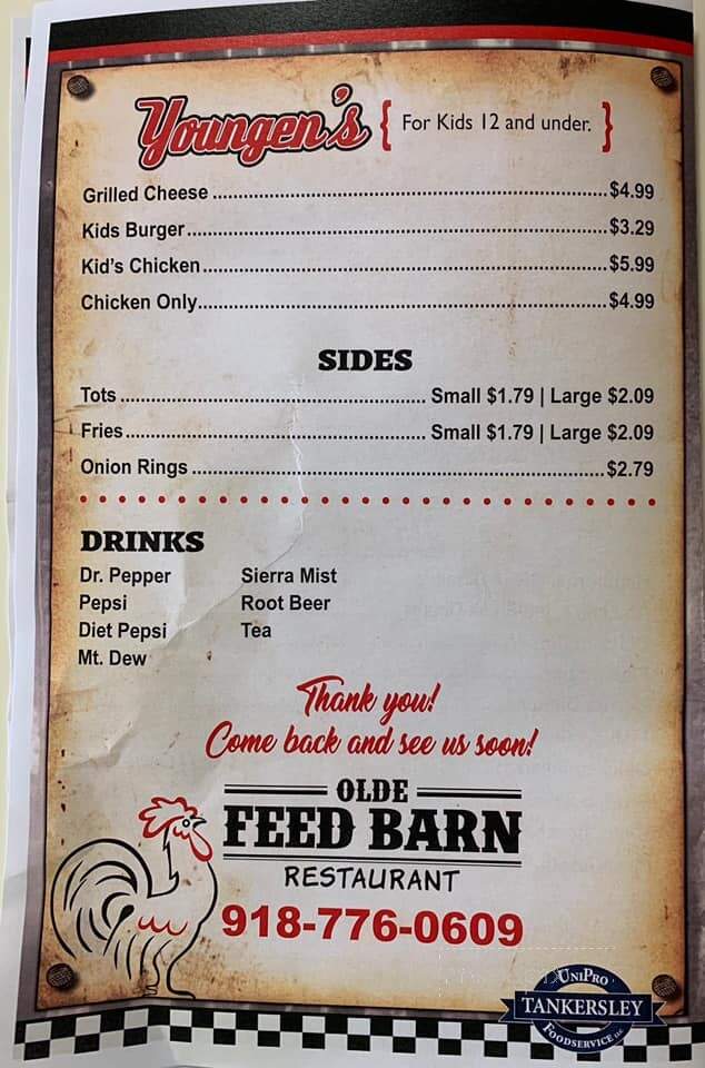 Olde Feed Barn - Sallisaw, OK menu_pic