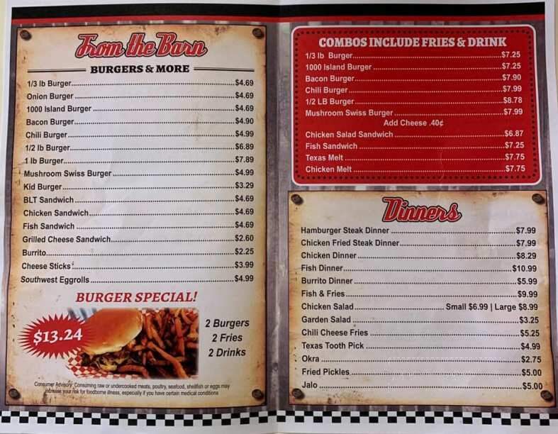 Olde Feed Barn - Sallisaw, OK menu_pic