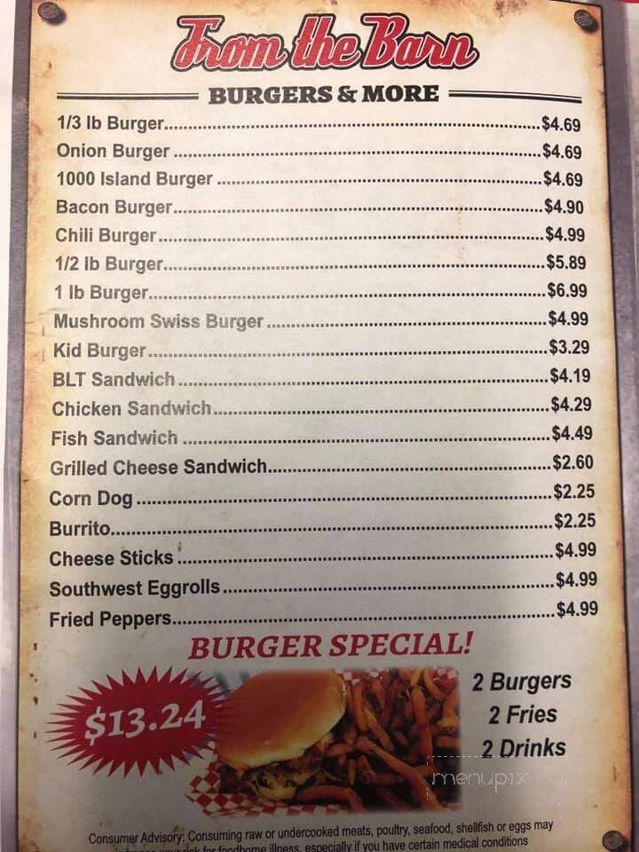 Olde Feed Barn - Sallisaw, OK menu_pic