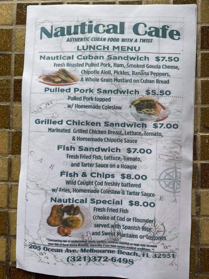 Nautical Cafe - Melbourne Beach, FL menu_pic