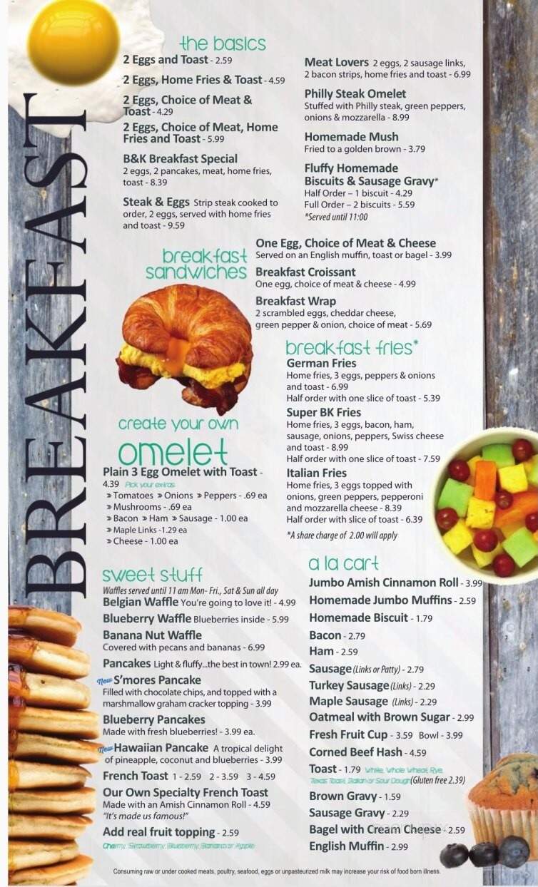 B & K Cafe - Massillon, OH menu_pic