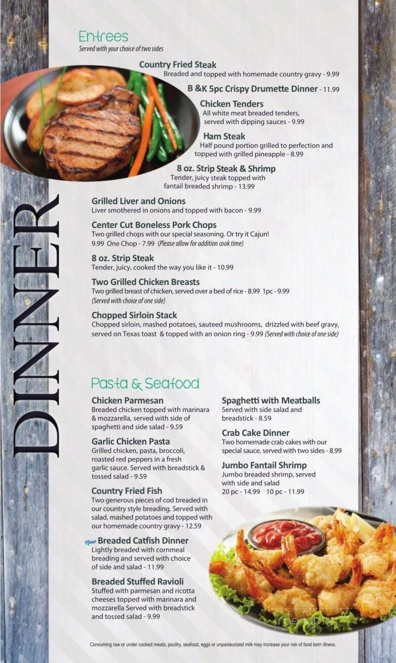 B & K Cafe - Massillon, OH menu_pic