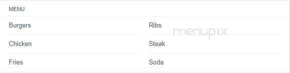 Bill Willie's Cook Shack - Washingtonville, OH menu_pic