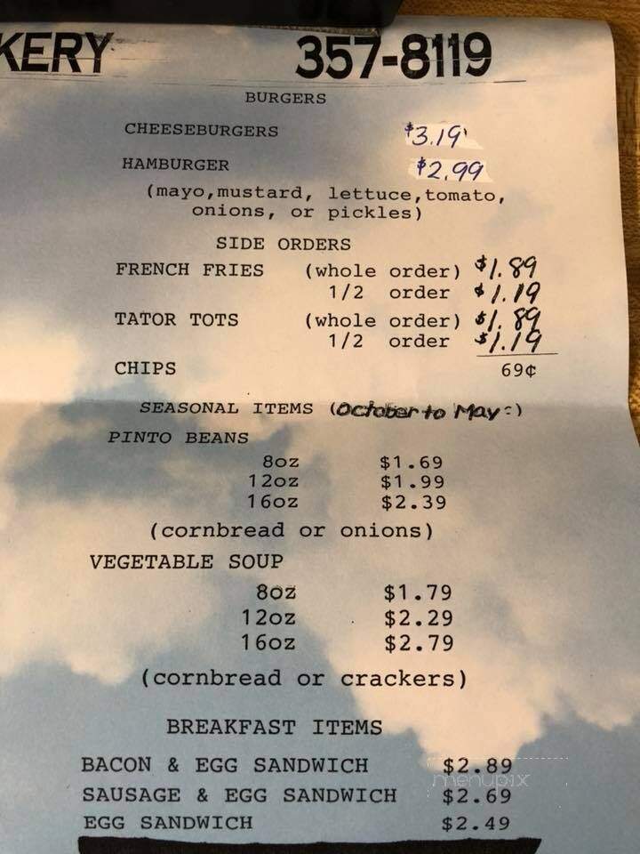 Patsy's Bakery & Deli - Church Hill, TN menu_pic