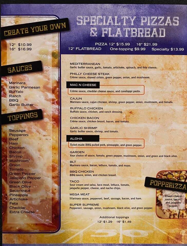 Ticket Bar & Grill - Platteville, WI menu_pic