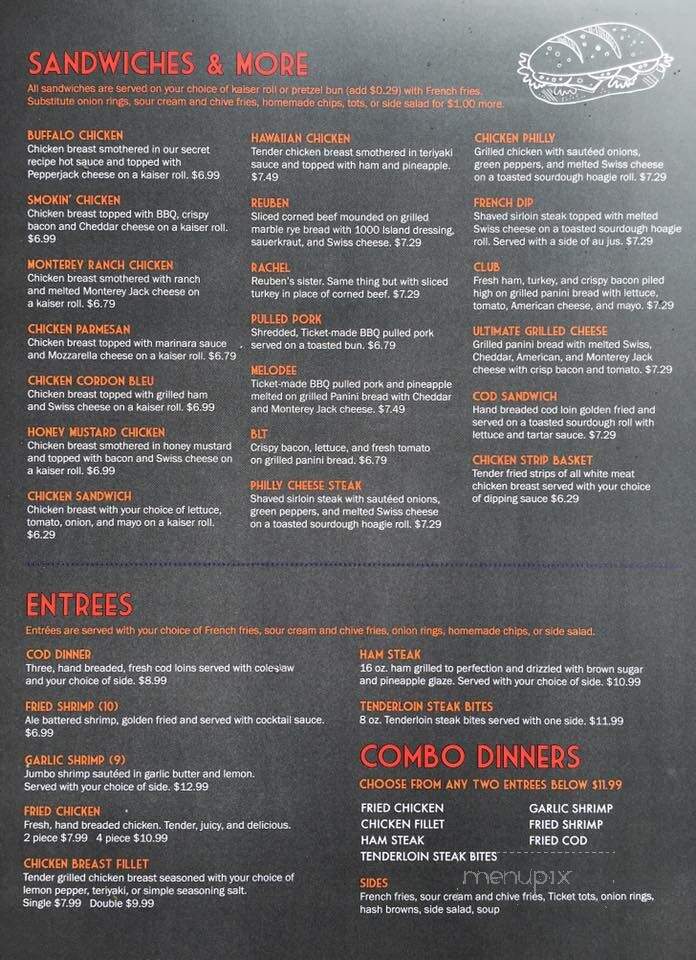 Ticket Bar & Grill - Platteville, WI menu_pic