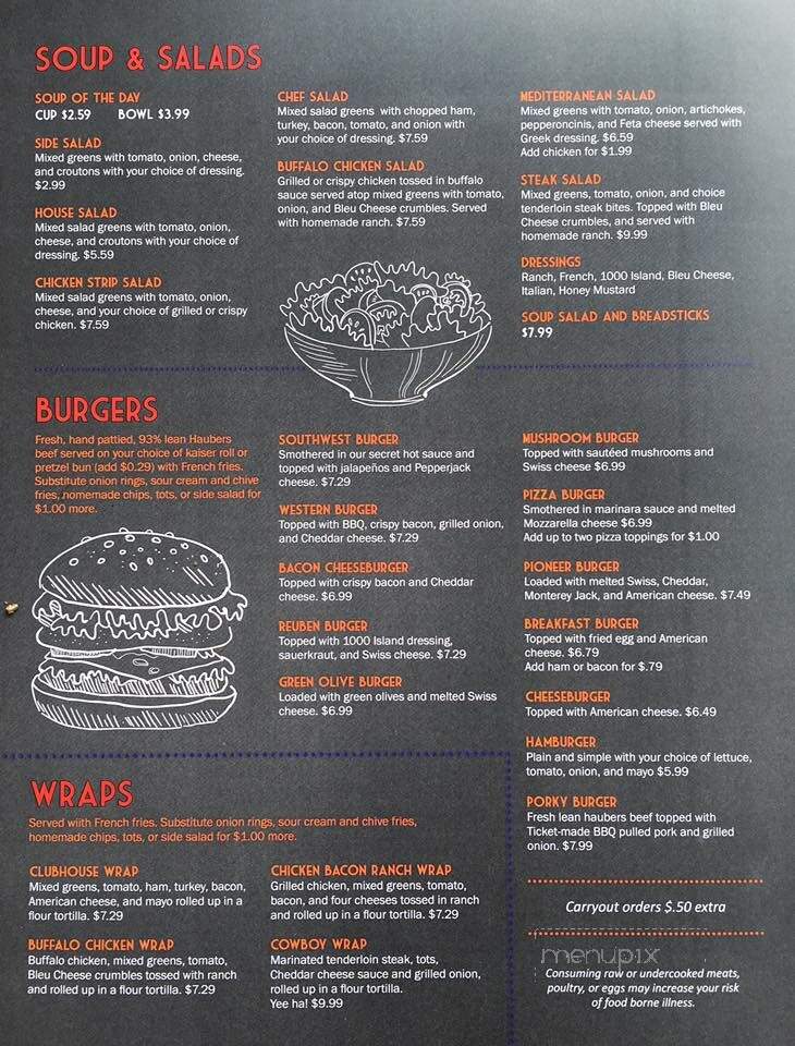 Ticket Bar & Grill - Platteville, WI menu_pic
