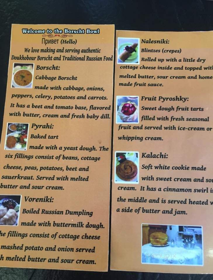 The Borscht Bowl - Grand Forks, BC menu_pic