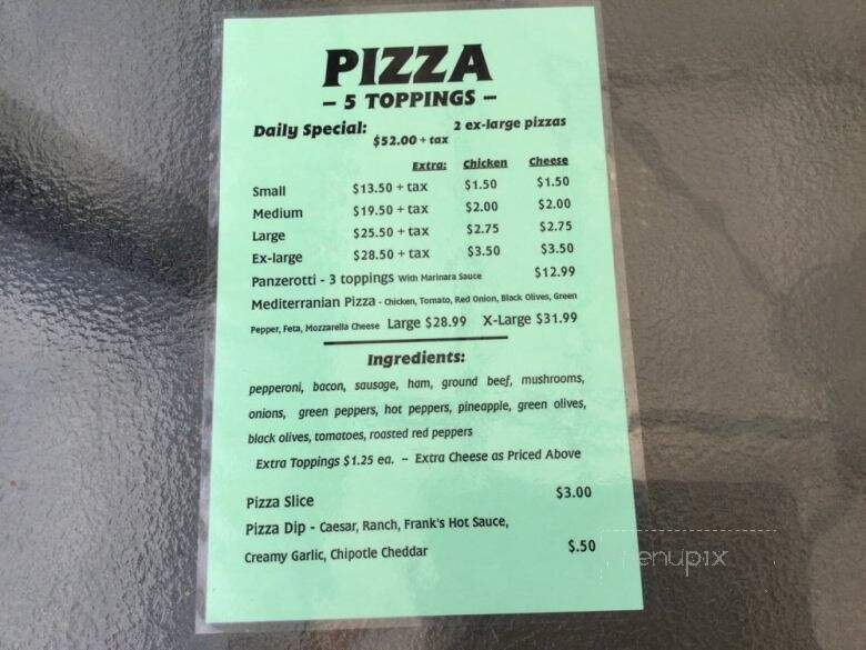 Bull Frogs Eatery - Prince Edward, ON menu_pic