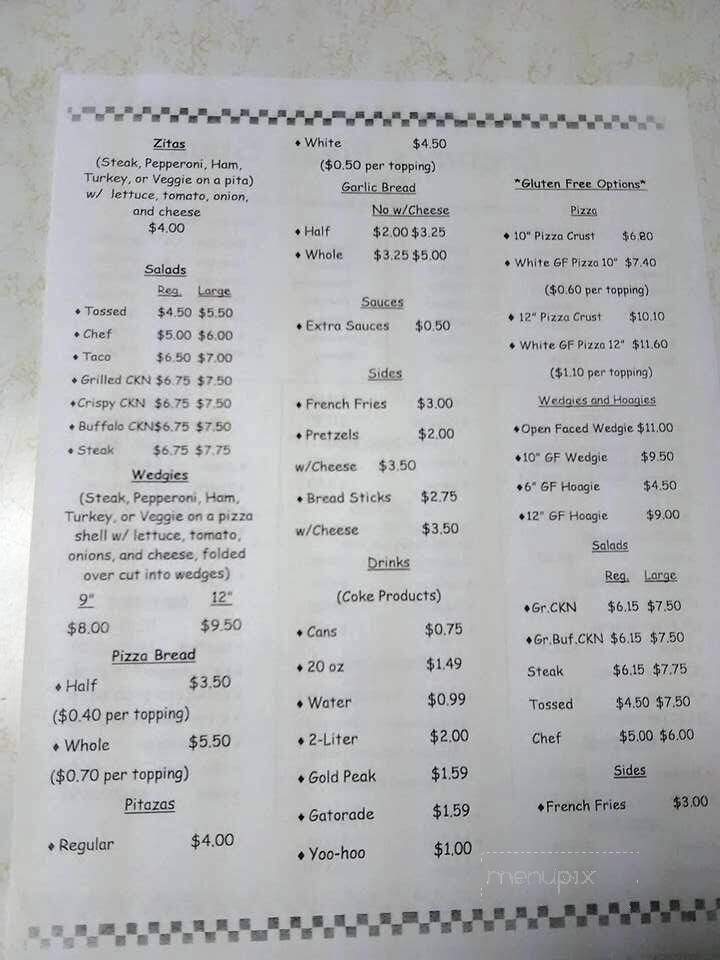 Zrebny's Pizza Shop - Russellton, PA menu_pic