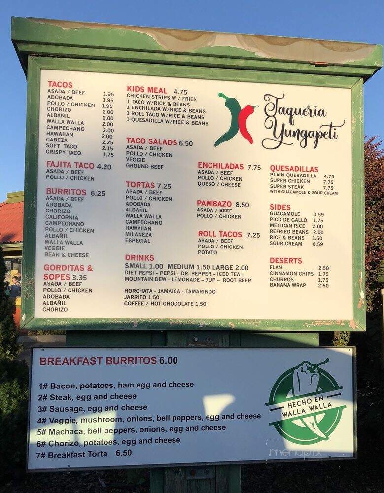 Taqueria Yungapeti - Walla Walla, WA menu_pic