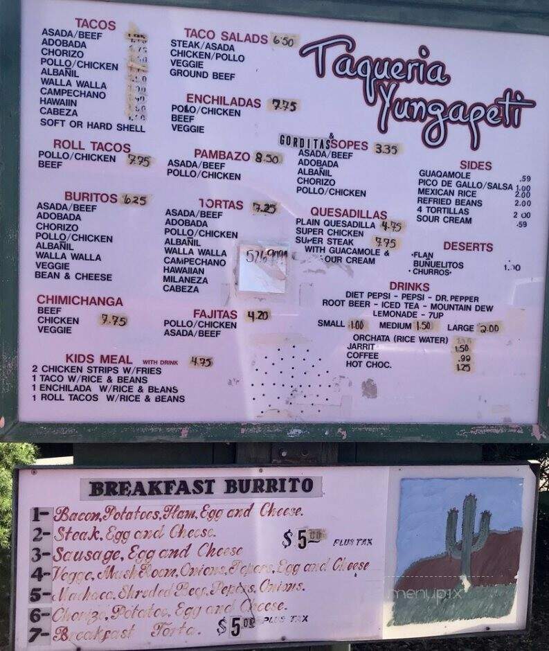 Taqueria Yungapeti - Walla Walla, WA menu_pic