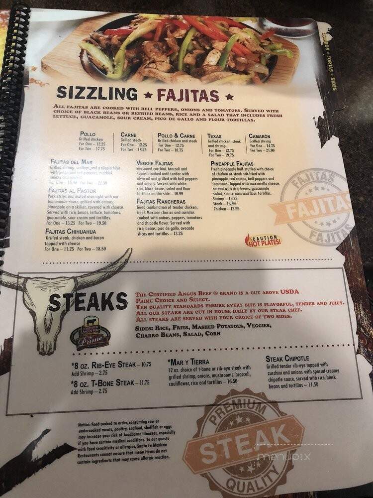 Santa Fe Mexican Grill - Kingsport, TN menu_pic