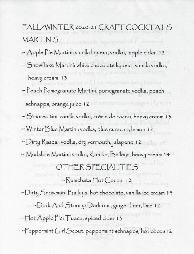 Rascals - Beech Mountain, NC menu_pic