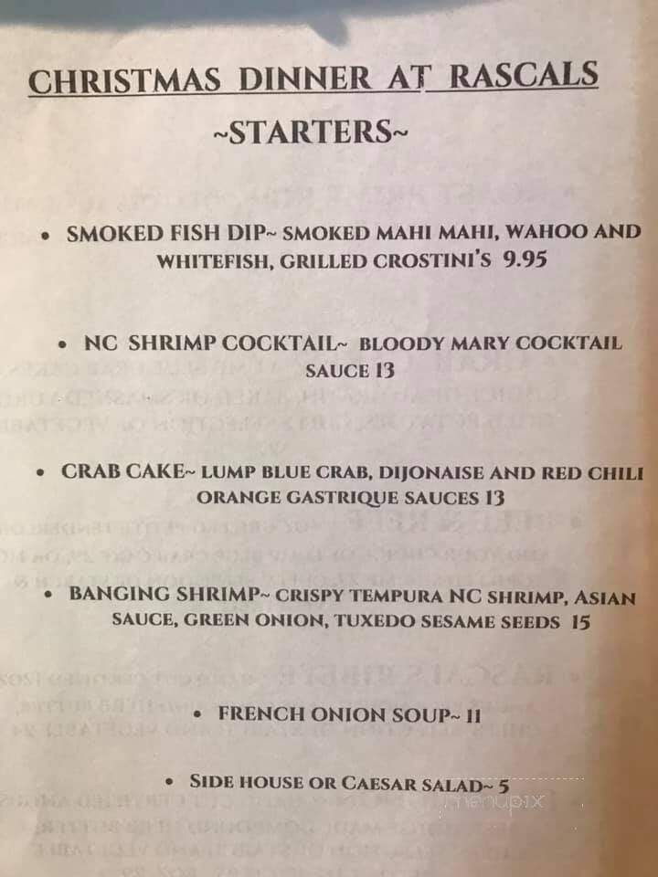 Rascals - Beech Mountain, NC menu_pic