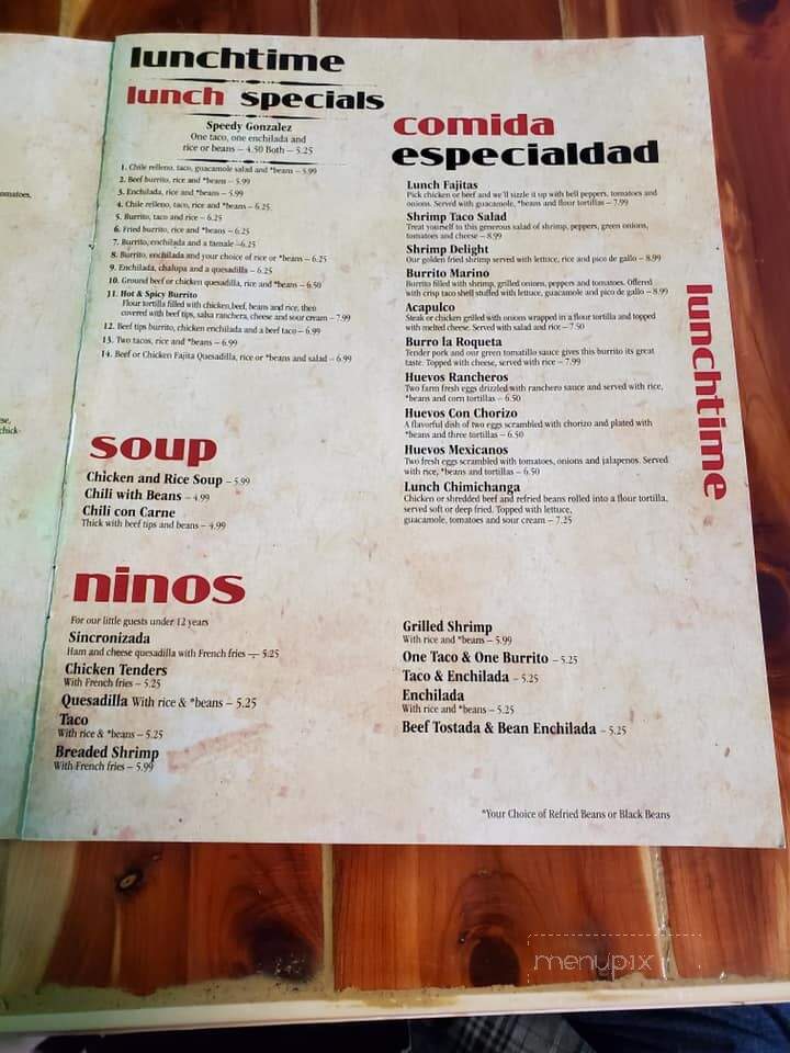 La Presa Mexican Restaurant - Plainfield, IN menu_pic