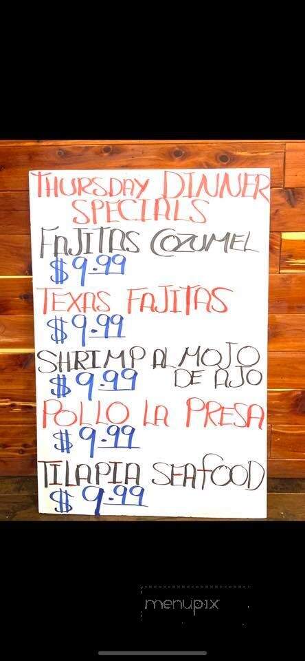 La Presa Mexican Restaurant - Plainfield, IN menu_pic