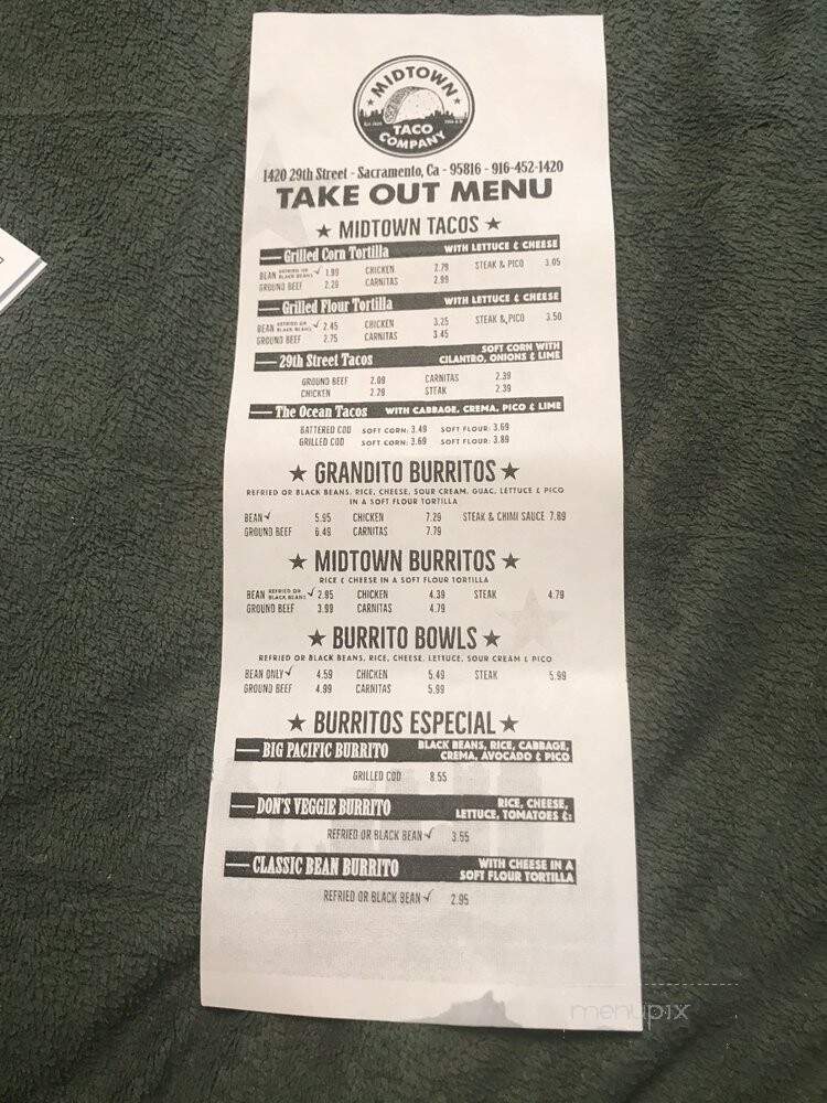 Midtown Taco Company - Sacramento, CA menu_pic