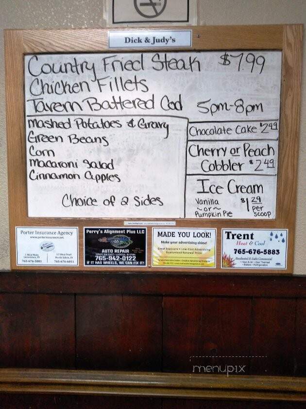 Dick & Judy's Restaurant - Jamestown, IN menu_pic