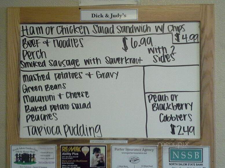 Dick & Judy's Restaurant - Jamestown, IN menu_pic