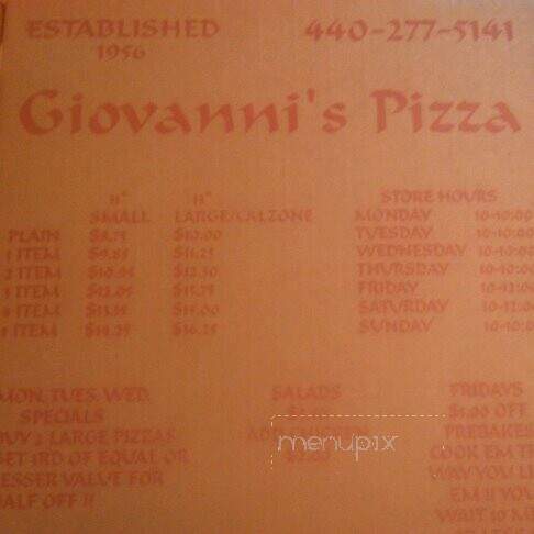 Giovanni's Pizza - Lorain, OH menu_pic
