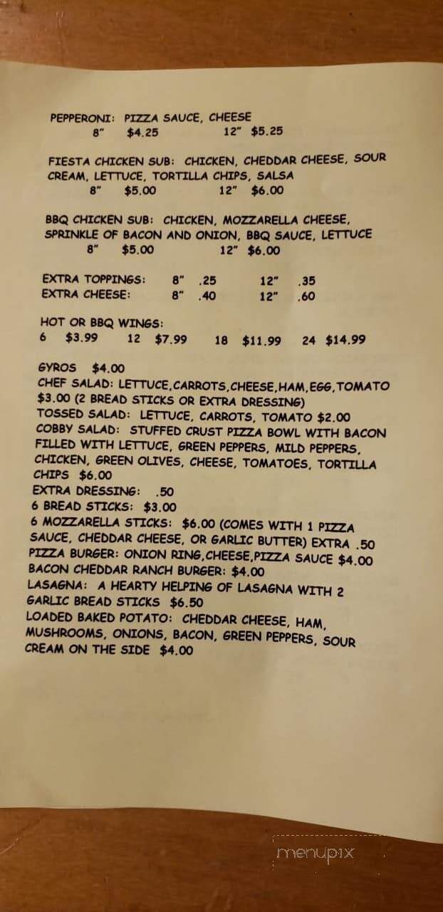 J C's Pizza - La Rue, OH menu_pic