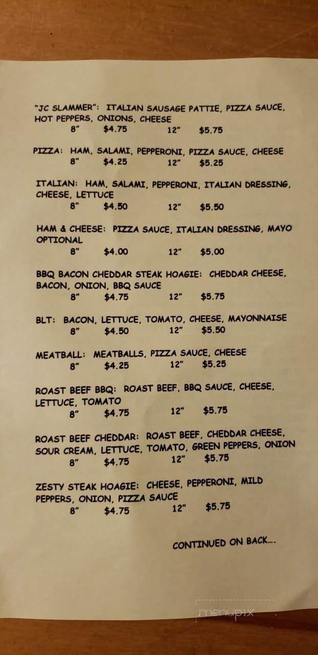 J C's Pizza - La Rue, OH menu_pic