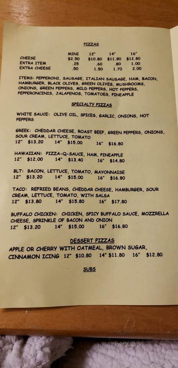 J C's Pizza - La Rue, OH menu_pic