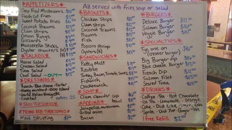 Geoduck Restaurant Lounge - Brinnon, WA menu_pic