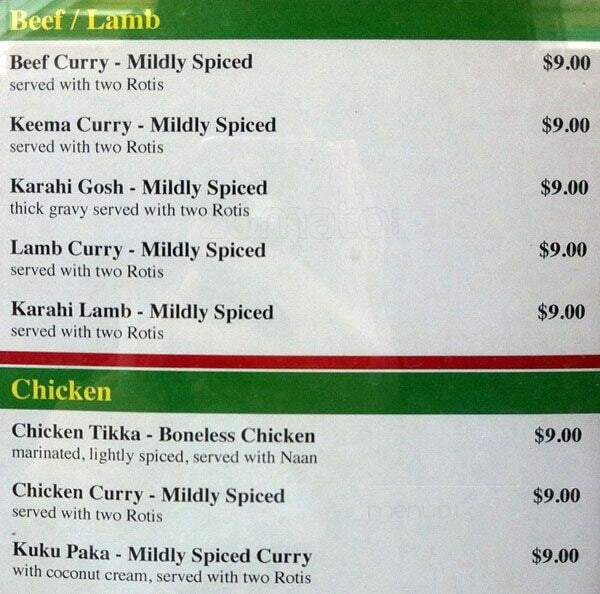 Raj Kapuri Paan & Snacks - East York, ON menu_pic