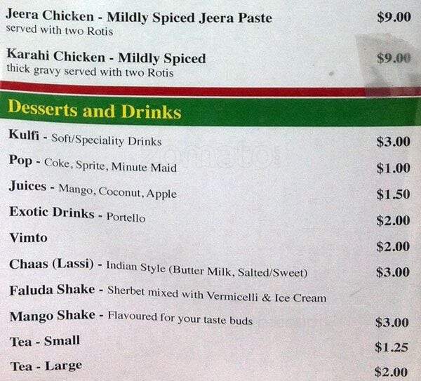Raj Kapuri Paan & Snacks - East York, ON menu_pic