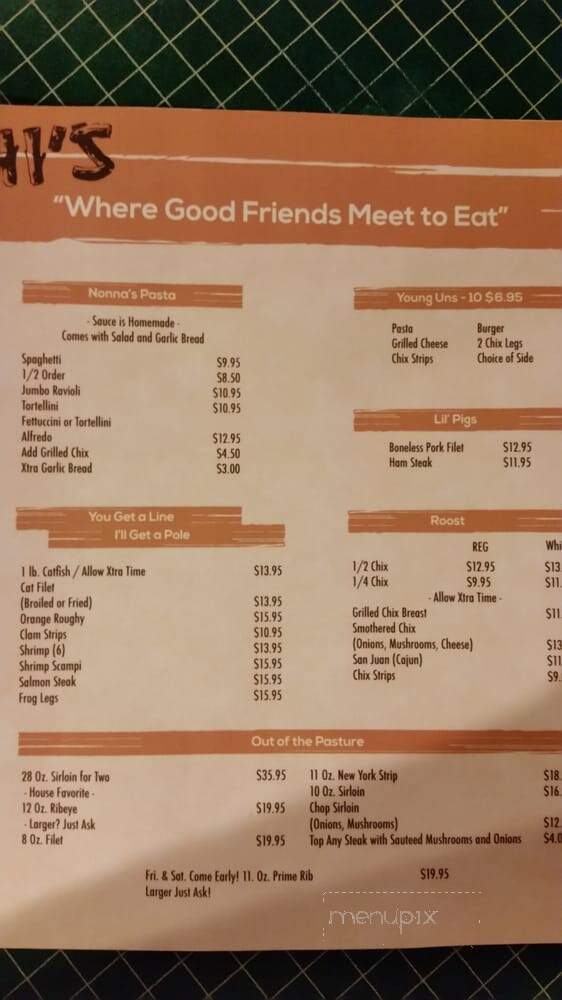 Scapecchi's Supper Club - Farmington, IL menu_pic