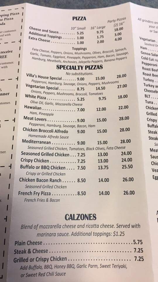Villa's Pizzeria - Ware, MA