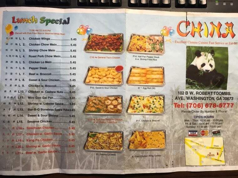 China Restaurant - Washington, GA menu_pic