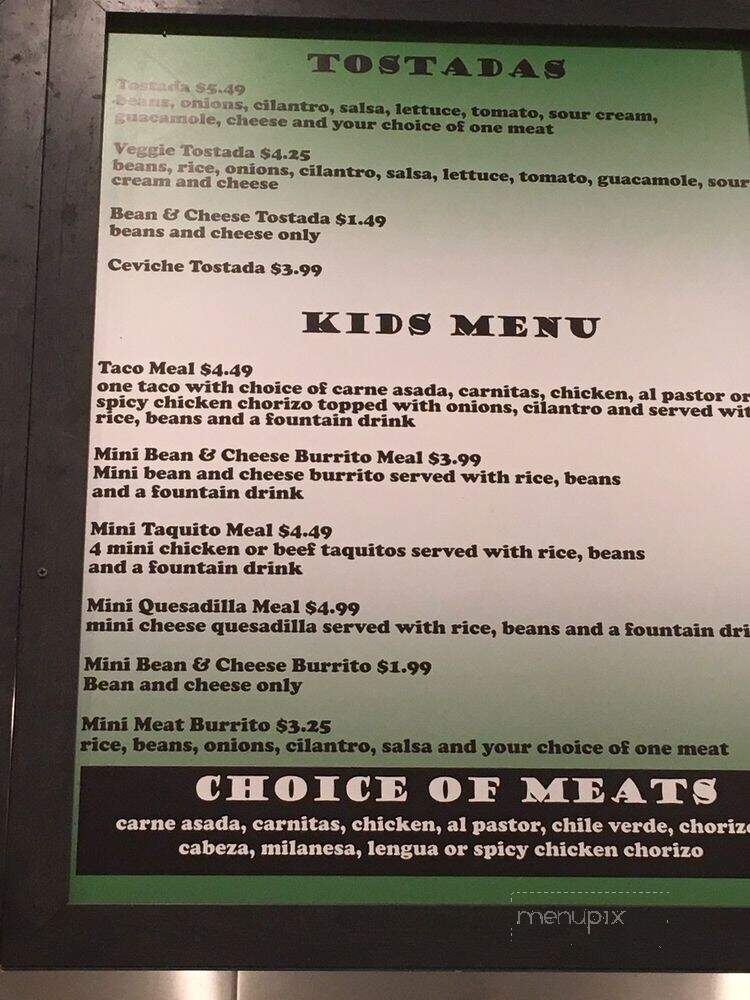 El Molino De Oro - San Juan Capistrano, CA menu_pic