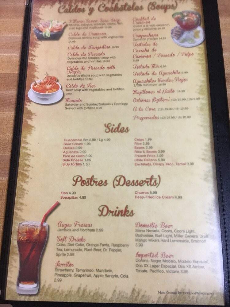 Los Costenos Restaurant - Corning, CA menu_pic