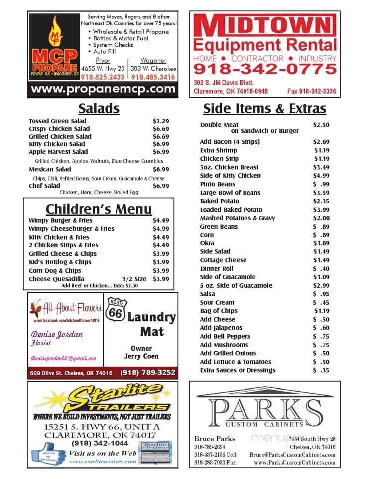 Prairie Rose Grille - Chelsea, OK menu_pic