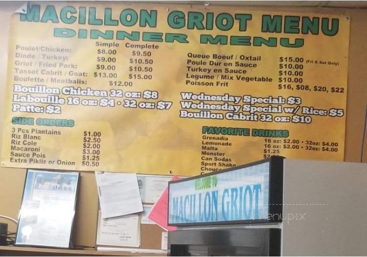 Macillon Grio - North Miami Beach, FL menu_pic