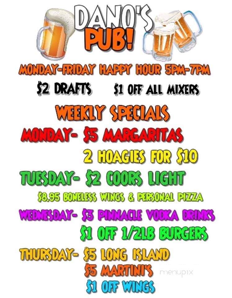 Dano's Pub - Drums, PA menu_pic