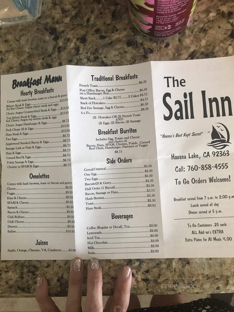 Sail Inn Bar - Needles, CA menu_pic