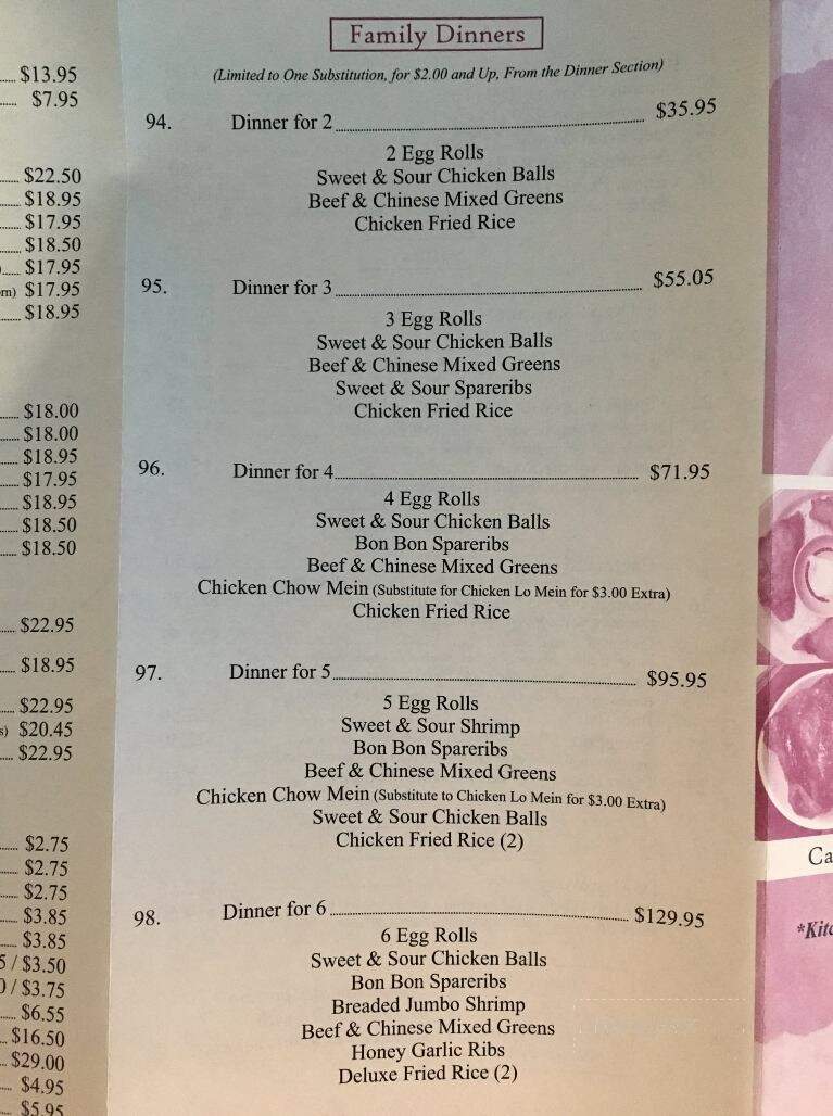 Canton Chinese Restaurant - Thunder Bay, ON menu_pic