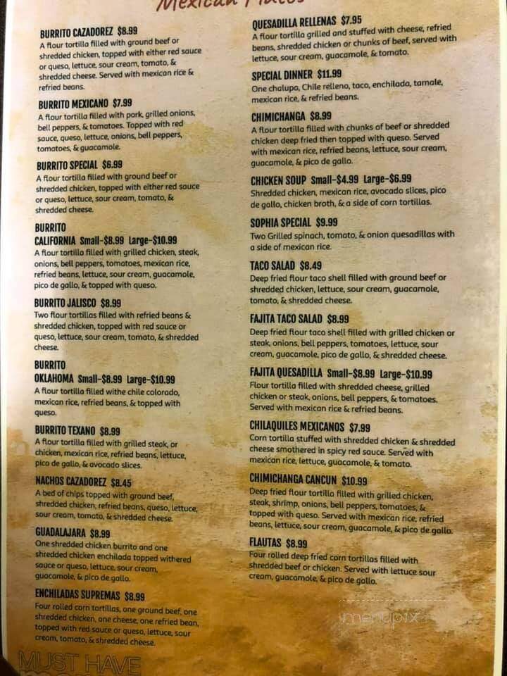 Cazadorez Mexican Restaurant - Seminole, OK menu_pic
