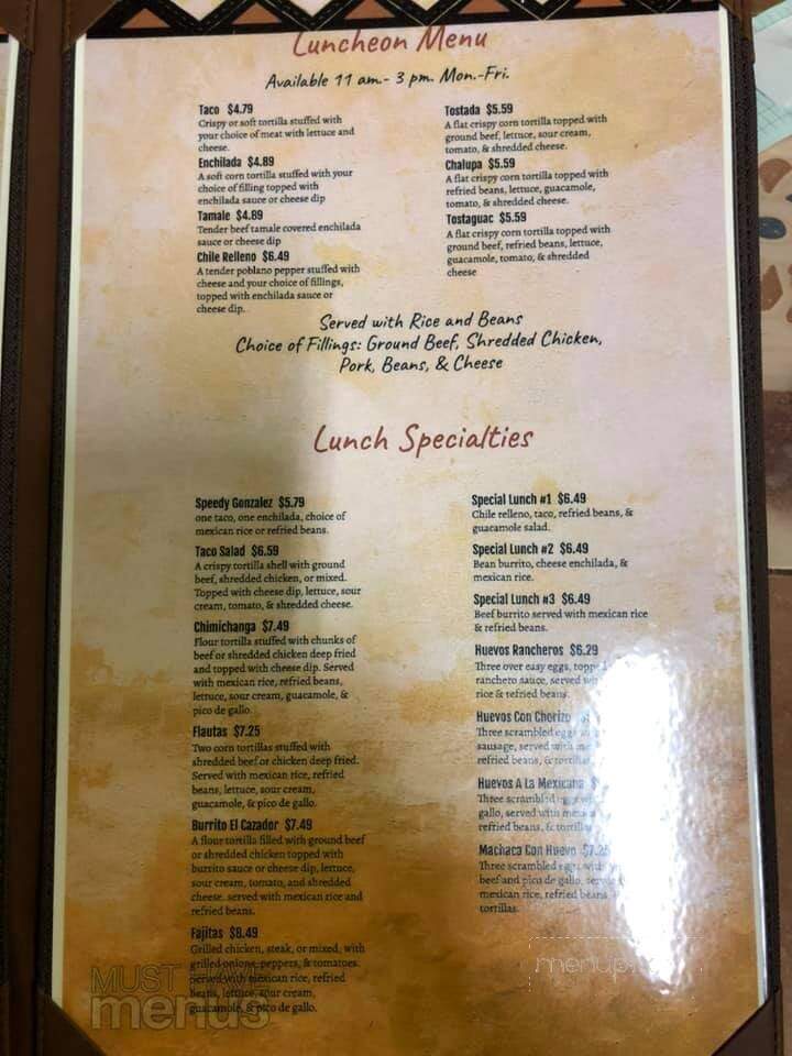 Cazadorez Mexican Restaurant - Seminole, OK menu_pic