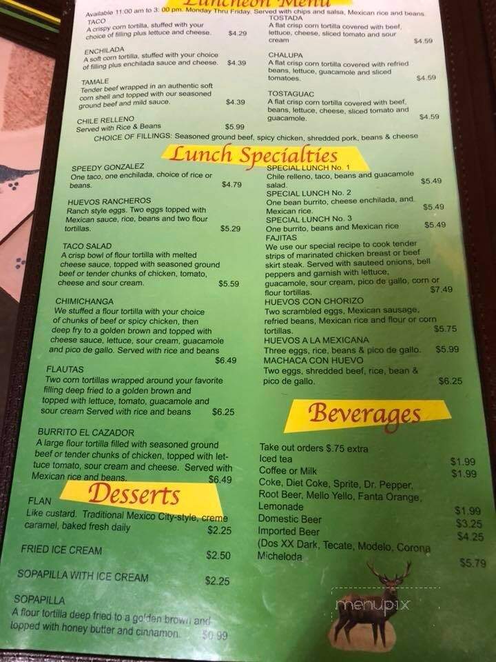 Cazadorez Mexican Restaurant - Seminole, OK menu_pic