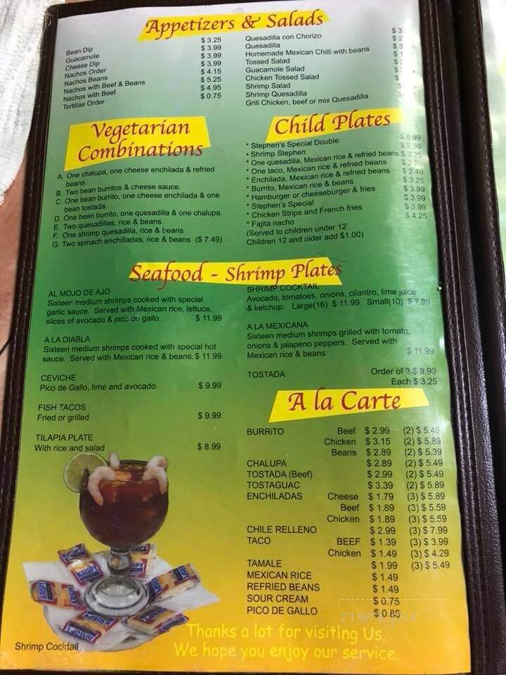 Cazadorez Mexican Restaurant - Seminole, OK menu_pic