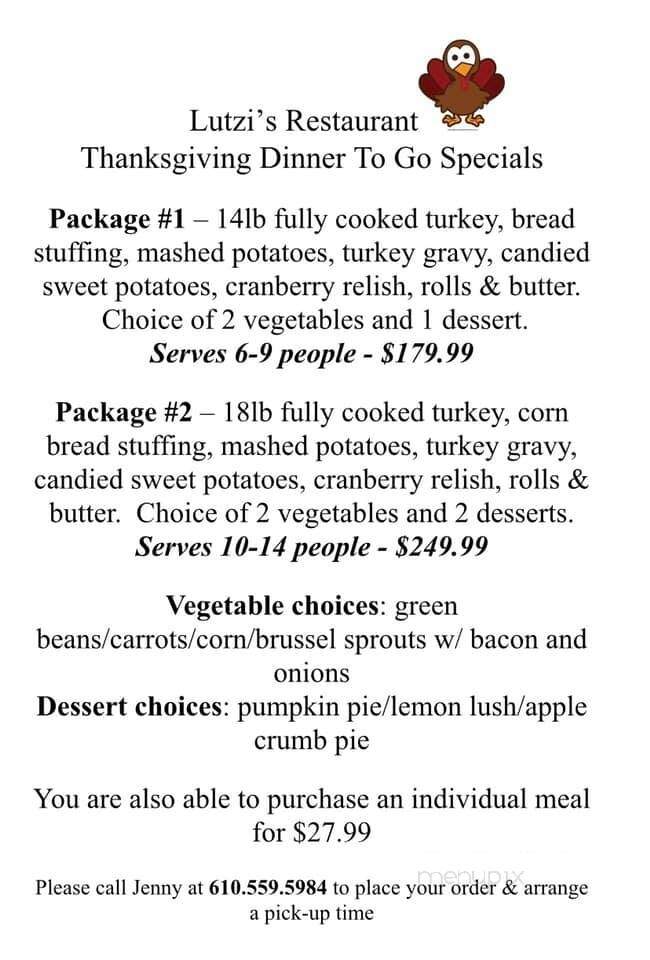 Lutzi's Courtyard Cafe - Easton, PA menu_pic