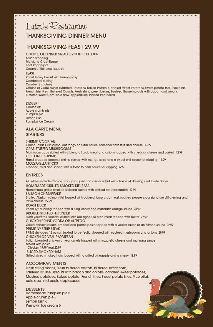 Lutzi's Courtyard Cafe - Easton, PA menu_pic